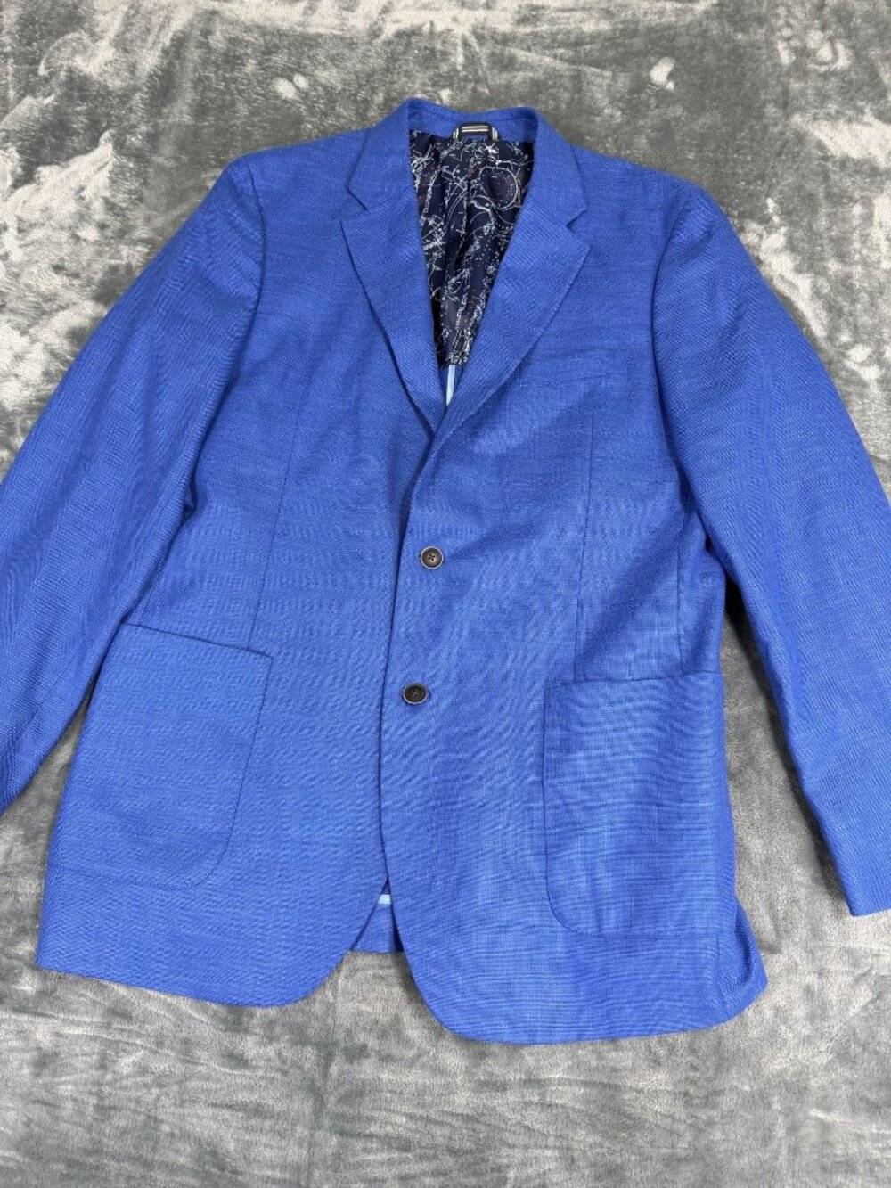 Nautica Mens Royal Blue Two-Button Modern Fit Blazer L42